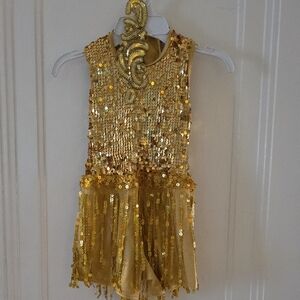 Weissman Gold Sequin Kids Dance Costume